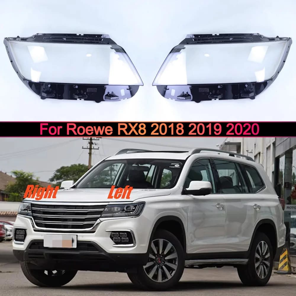 Headlights Shell Transparent Lampshdade Headlamp Cover Lamp Shade Plexiglass Replace Original Lens 2018 2019 2020 For Roewe RX8