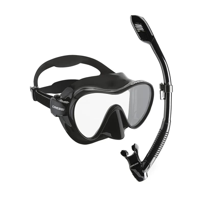 Cressi F1 Snorkeling Set Snorkel Dry Snorkel Scuba Silicone Scuba Without Adult Frame