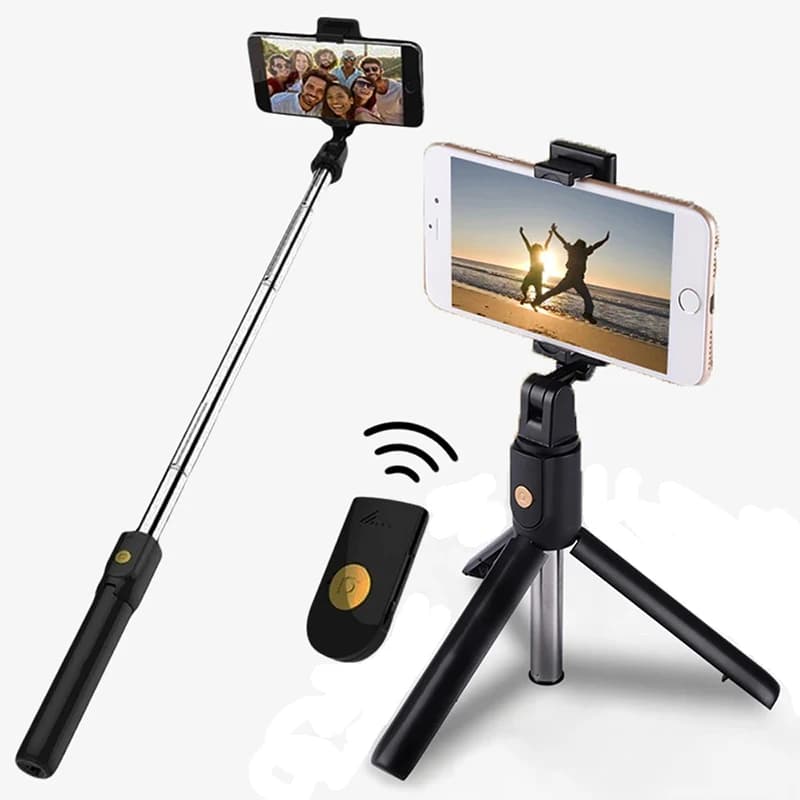 Selfie Stick wireless 3 in 1 compatibile con Bluetooth Mini treppiede pieghevole monopiede espandibile con telecomando per Ios Android