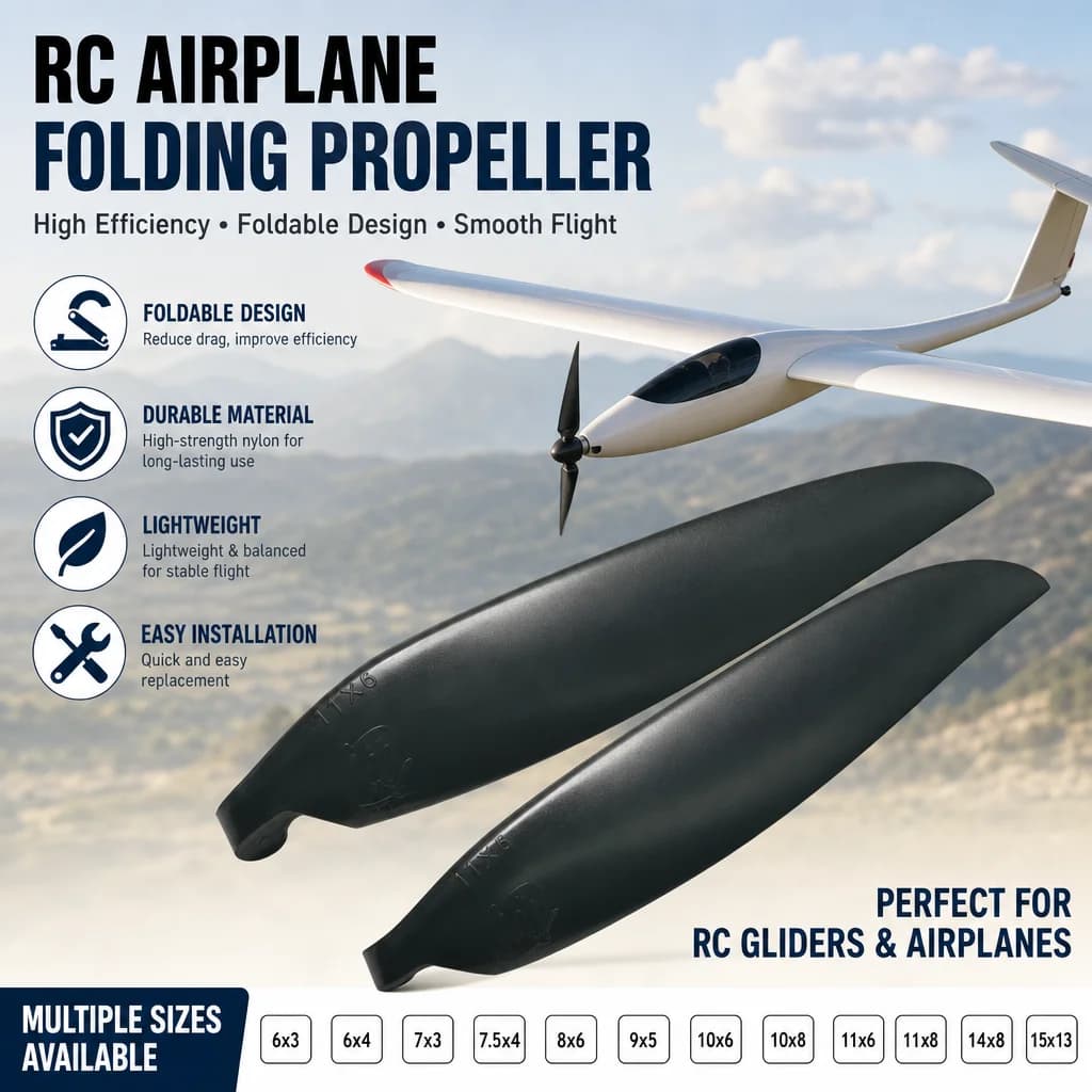 Elica pieghevole per aereo RC 1 paio 6x3 6x4 7x3 7.5x4 8x6 9x5 10x6 10x8 11x6 11x8 14x8 15x13 Oler Glider Puntelli di ricambio