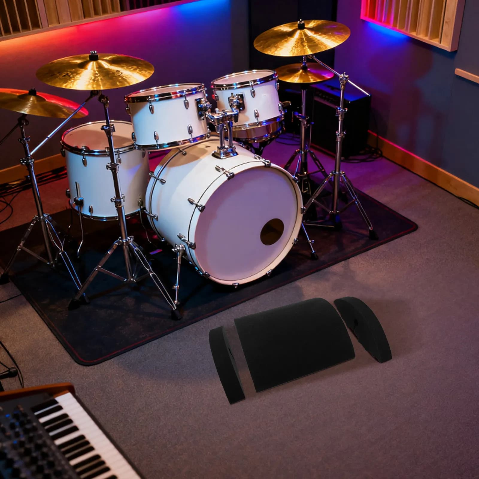 Set di 3 Pad Silenziatori per Batteria, Morbidi Ammortizzatori per Pratica di Batteria e Percussioni, Accessori per Riduzione del Rumore