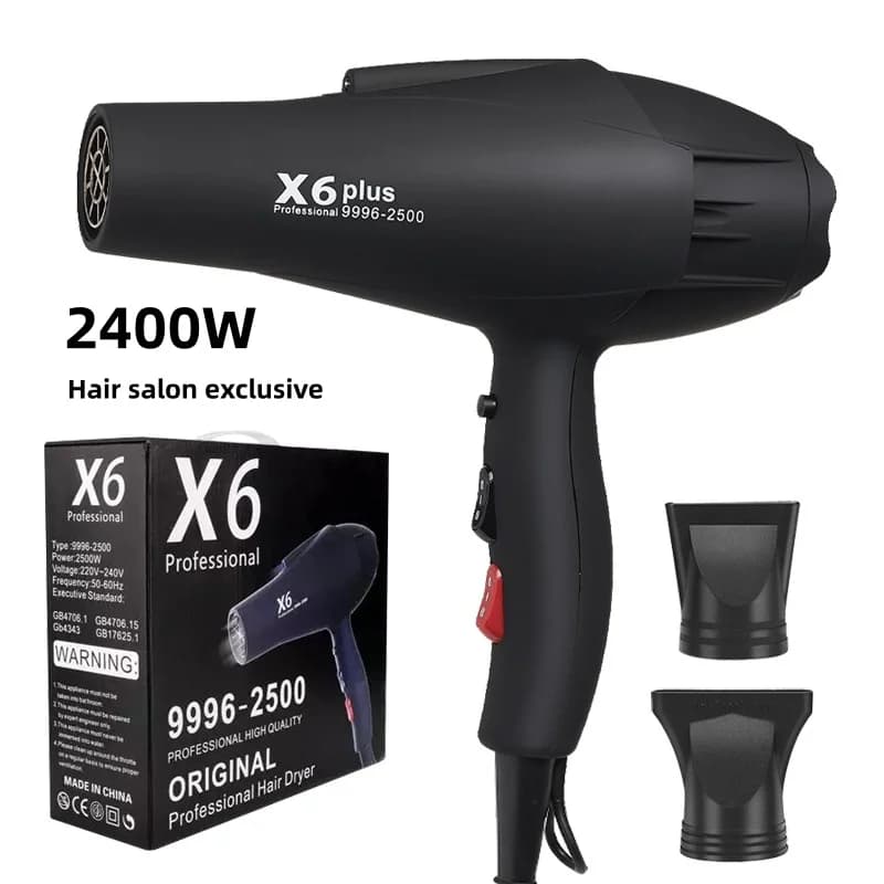 New X6 Professional Hair Dryer for Salon, 2400W High Power, Fast Drying, Recommended Home Hair Dryer