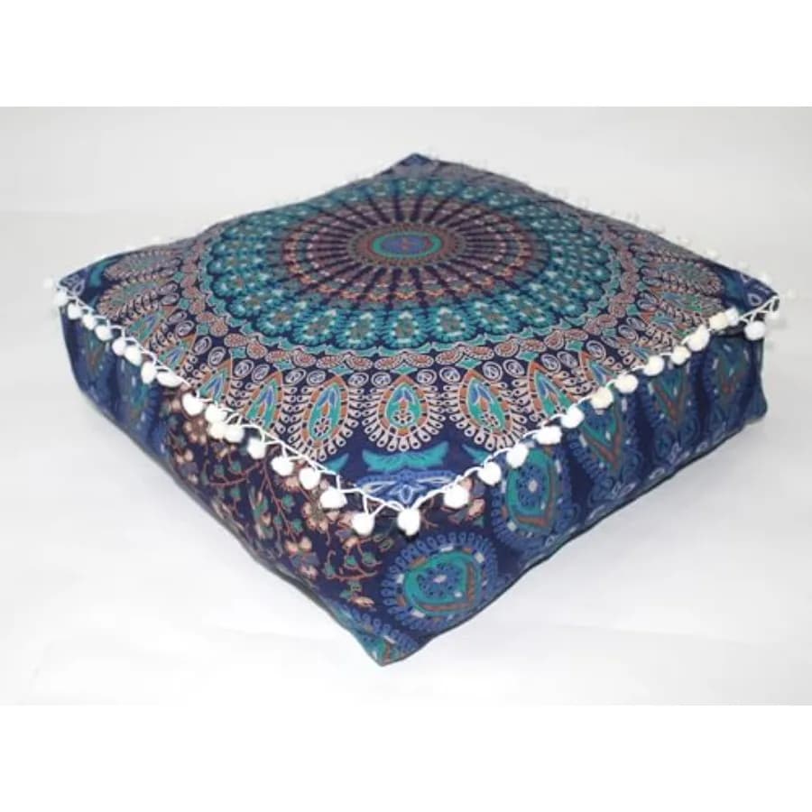 Mandala Mandala Barmeri Large Floor Pillow Cover Cushion Meditation Seating Ottoman Throw Cover Hippie Decorative Zipped Bohemi