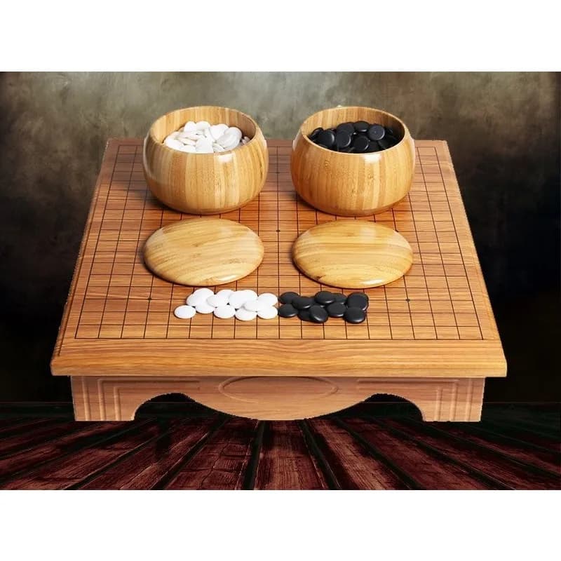 Go Set Scacchiera in legno Tavolo da scacchi Go Tavolo Studente introduttivo per adulti Gobang per bambini Standard 19 vie