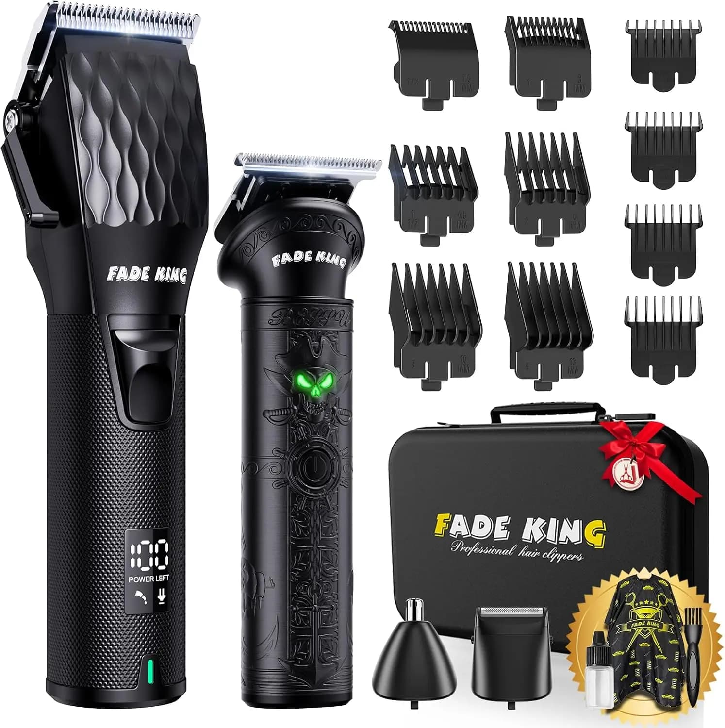 Tagliacapelli Professionale per Uomo - Regolabarba Senza Fili con Display LCD, Kit Completo per la Cura Personale con Custodia da Viaggio