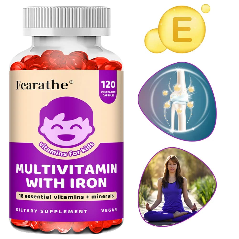 Kids Multivitamin Capsules - A, C, D3, K, Zinc & B-Vitamins, Nutritional Supplement for Growth, Energy, Immunity & Body Wellness