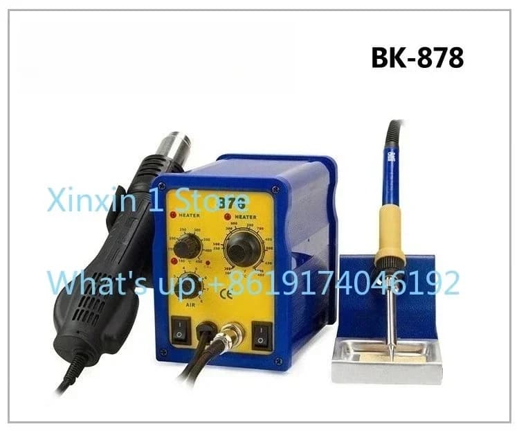 BK-878 Stazione di Saldatura Elettrica 2-in-1 con Pistola Termica Digitale e Ferro da Saldatura