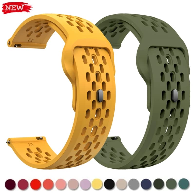Cinturino in silicone 18mm 20mm 22mm per Samsung Galaxy Watch 6 5 4 40mm 44mm 5Pro Breathe Band per Huawei Watch 4 Bracciale Ultimate
