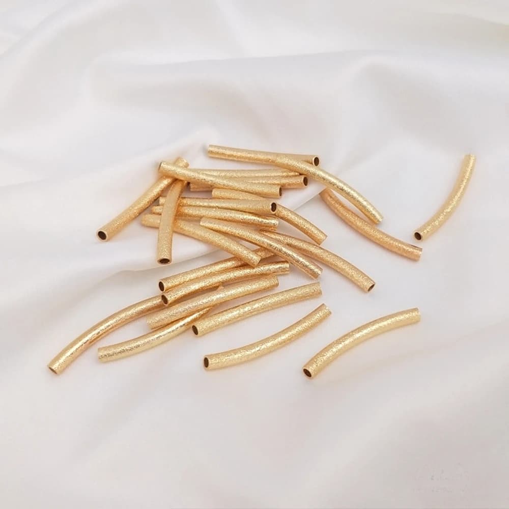 Copper curved tube connector for beads with 10 pcs long tube pendant for bracelet necklace for DIY jewelry creation
