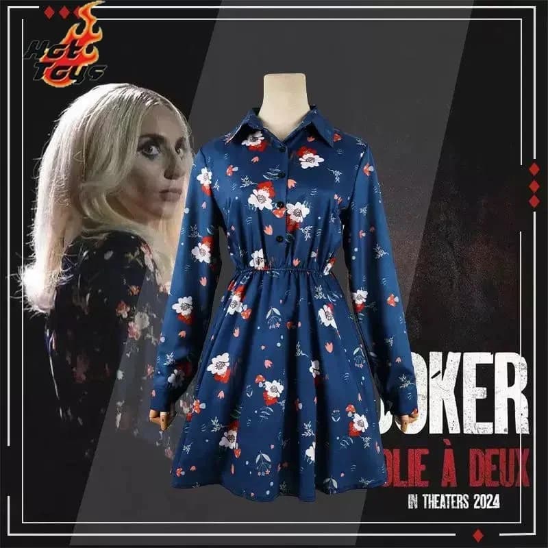 CosplayHarley Queen Costume Cosplay Joker 2 Sexy floral dress, Performance Gaga en-ly Haute Qualité