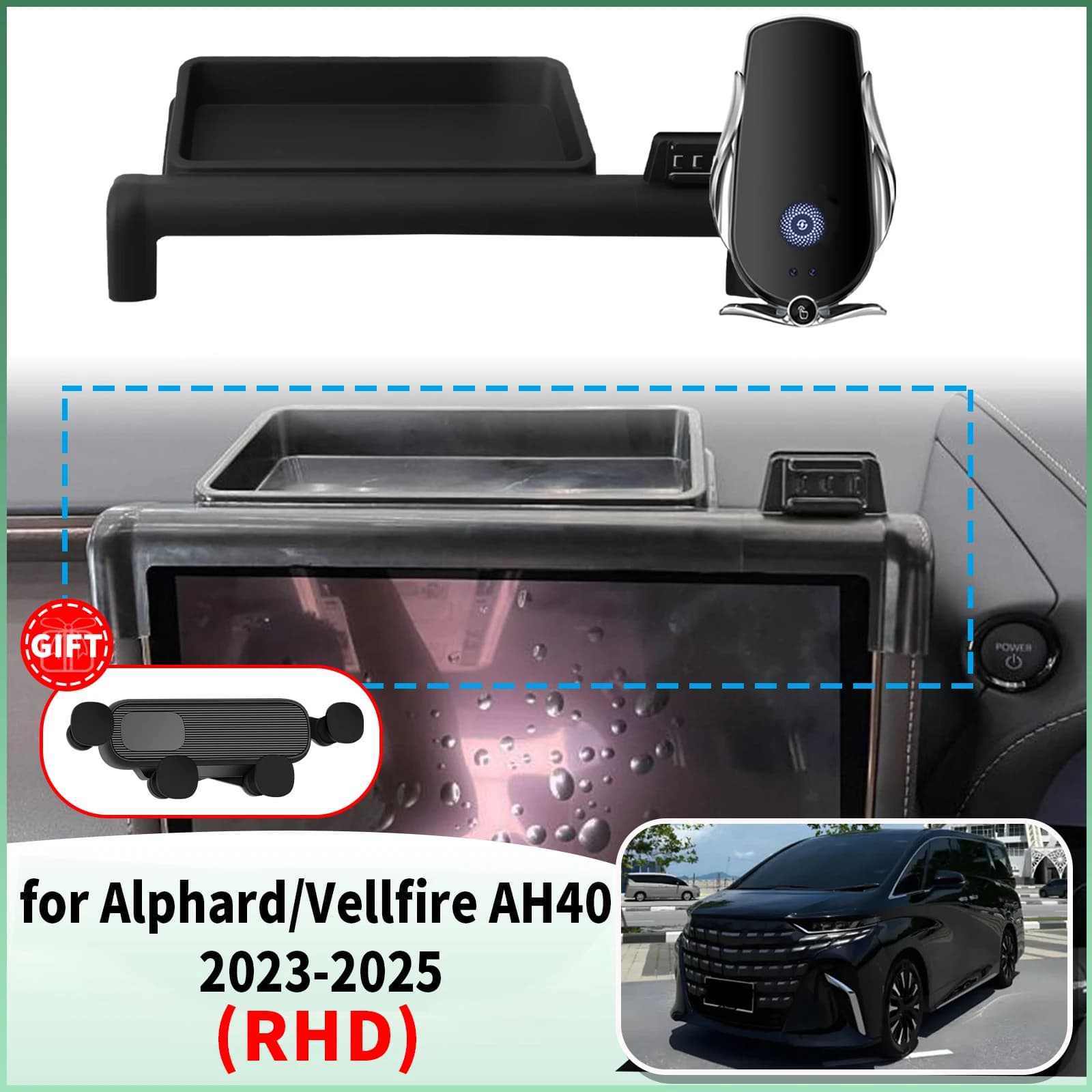 Per Toyota Alphard Vellfire 40 AH40 2023-2025 Guida a Destra ​ ​ ​ ​ Supporto per telefono da auto con design specifico per cruscotto e navigazione ​ ​ accessori