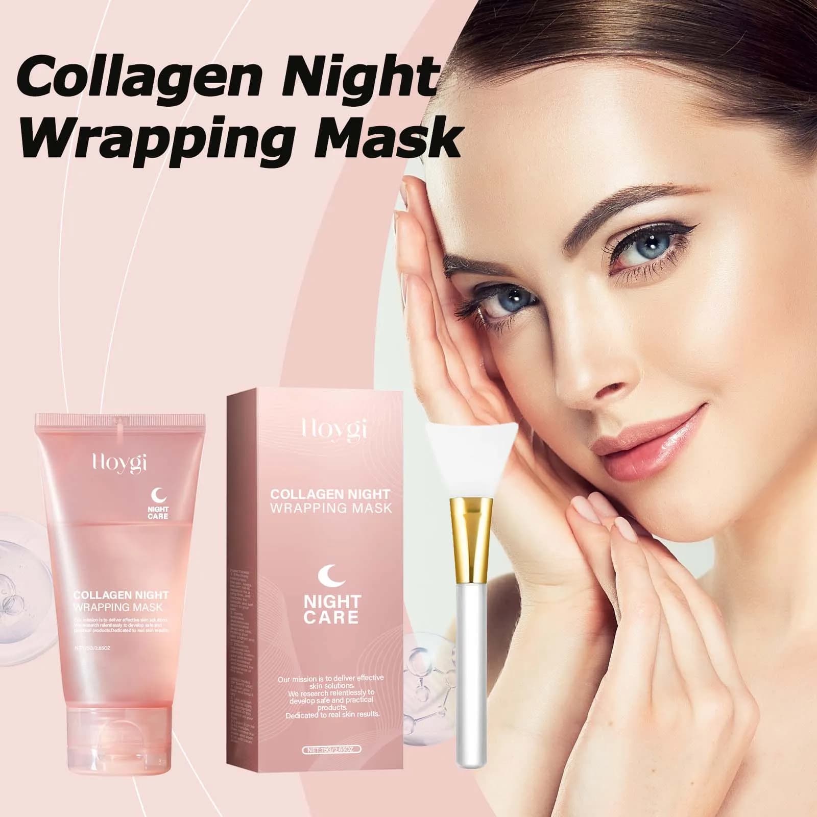 Maschera avvolgente notturna al collagene Maschera peel-off rassodante idratante Gel Viso Pulizia profonda dei pori Maschera viso schiarente idratante