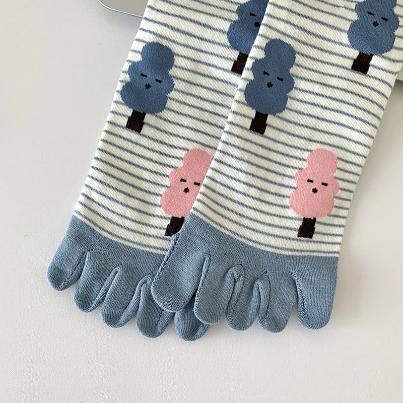 Calzini da donna in cotone, divertenti, con cartoni animati, stile dopamina, dolci, sportivi, per ragazza, all'ingrosso, calzini a dita Kawaii, comodi e traspiranti