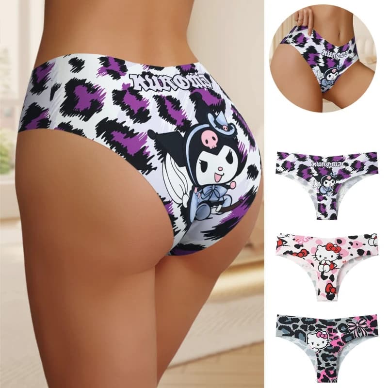 Biancheria intima da donna Hello Kitty Sanrio modello cartone animato mutandine elasticizzate biancheria intima sexy traspirante Xs-xxl seta senza traccia biancheria intima Kuromi