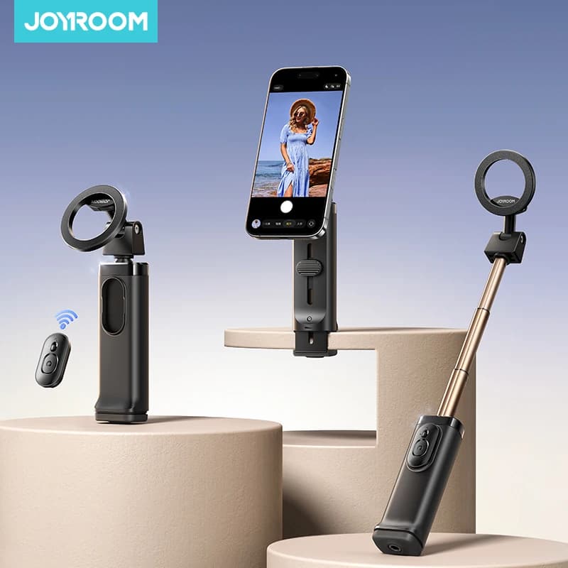 Joyroom Treppiede per telefono tascabile Wireless Selfie Stick Treppiede per telefono Supporto estensibile Supporto per telefono pieghevole per smartphone JR-ZS509