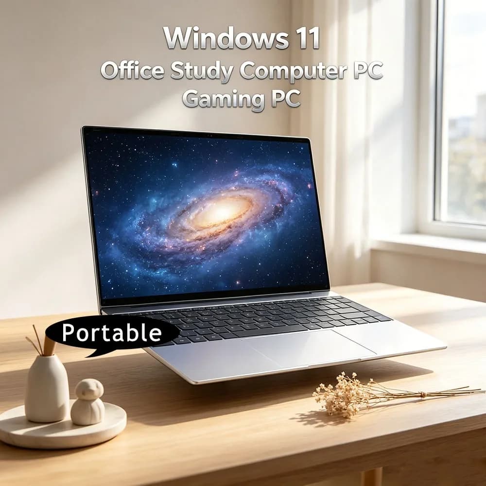 Nuovo Laptop Ultra Sottile 15.6 Pollici, 16GB RAM, 2TB SSD, Intel N3700, PC da Gaming, Display 1920*1080, Computer per Ufficio e Studio, Windows 11 Pro