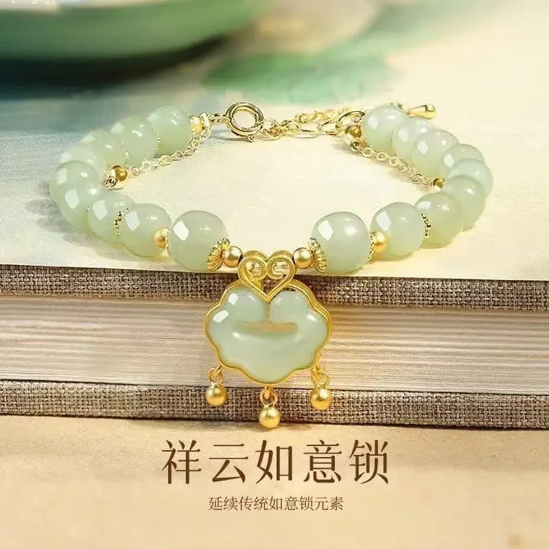 Bracciale Ruyi Ping An Lock e Tian Yu da donna, design di nicchia di lusso leggero, bracciale a doppio strato, regalo di compleanno per la fidanzata