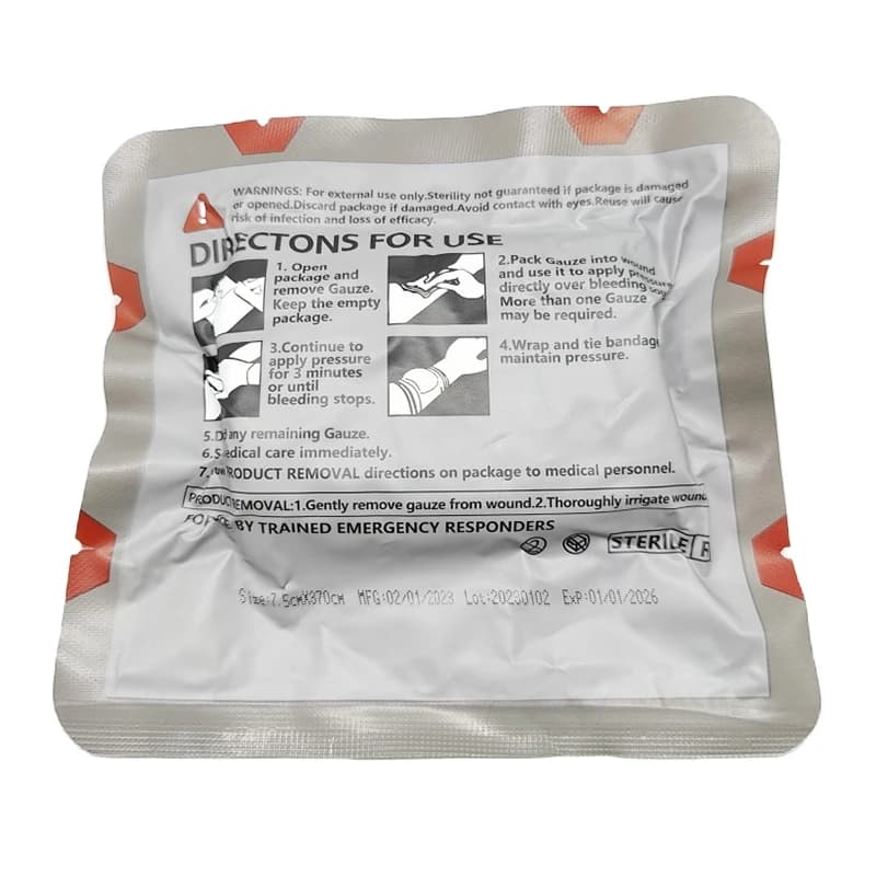 Emostatico caolino garza Trauma di emergenza Z-Fold solubile per Ifak Tactical Military First Aid Kit medicazione medica per ferite