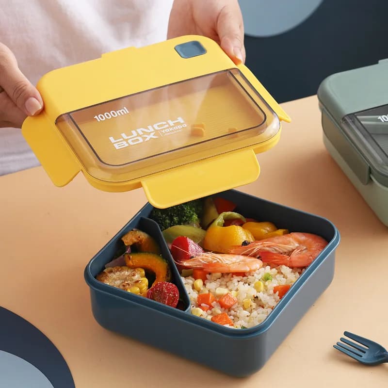 Lunch Box Bento, contenitori per la preparazione dei pasti, adatti a microonde, esterni, a prova di perdite, contenitori per il controllo delle porzioni, contenitori per la preparazione degli alimenti