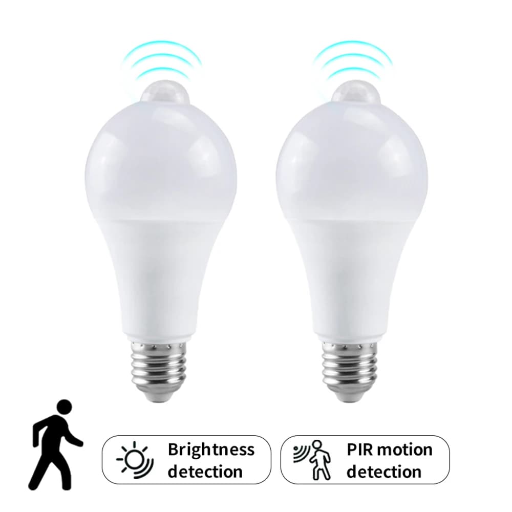 LED bulb with microwave detection 220V E27 12W Radar Motion Induction Lamp / Integrated Light Sensors for Home Stairs