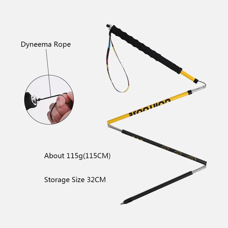 1PCS 115g 3K Carbon Fiber Foldable Trek Sticks - Light Trekking Sticks for Trail Running and Mountaineering Backpacking Equipment