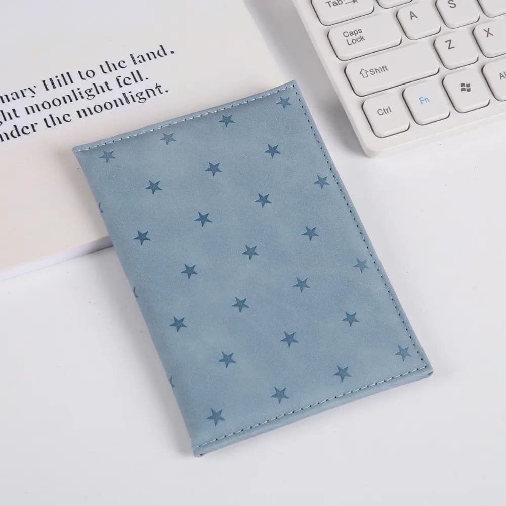 PU Leather Passport Cover Multi Card Slots Lightweight Passport Holder Star Print Anti-Scratch Passport Protector