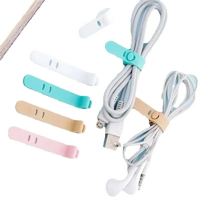 1 pz cavo dati in silicone organizzatore fibbia avvolgente cavo per cuffie finitura fibbia avvolgente cravatta