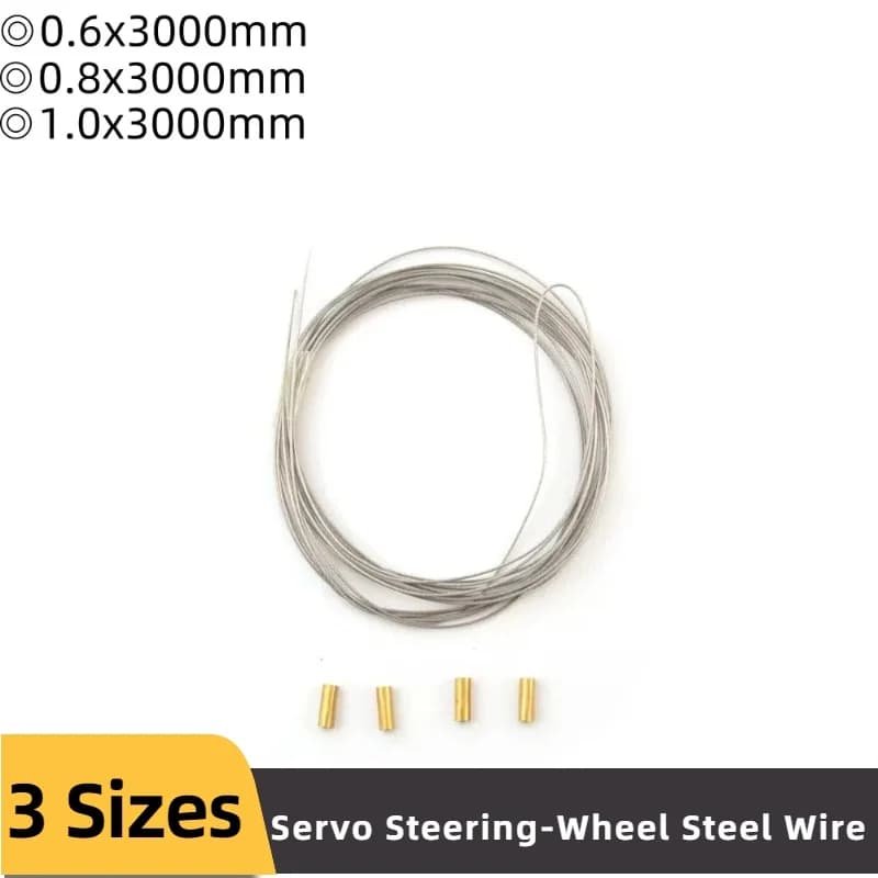 1Set Diametro 0.6/0.8/1.0mm Servo Volante Filo di Acciaio 3m Tirare Corda Verricello Kit Con Tubo In Ottone per Aereo RC