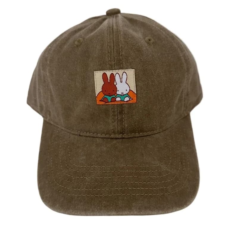 Miffy Kawaii Anime Cartoon Rabbit Peaked Cap Female Male Ins Wind Versatile Retro Baseball Sunshade Sun Mountain Climbing Hat