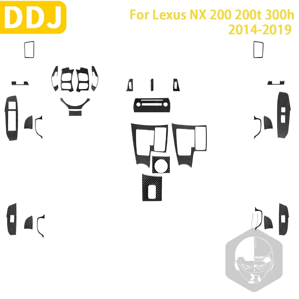 Per Lexus NX 200 200t 300h 2014-2019 accessori auto in fibra di carbonio interni presa d'aria ruota sterzante ingranaggio Trim adesivi decorazione
