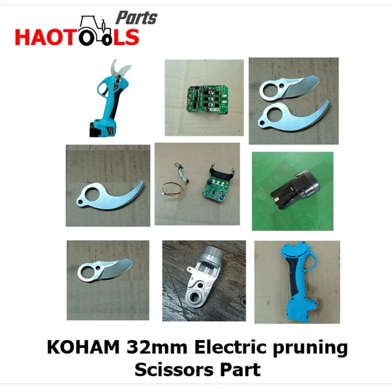 Parts for electric pruning scissors KOHAM 32mm KH-3GXD32G, accessories, blade, battery, charger, card, case, motor, KH-3GXD32G