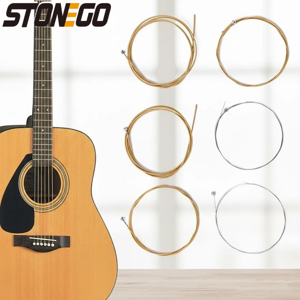Set di 6 Corde per Chitarra Acustica in Rame Puro e Acciaio per Musica Classica, Folk, Ukulele e Basso