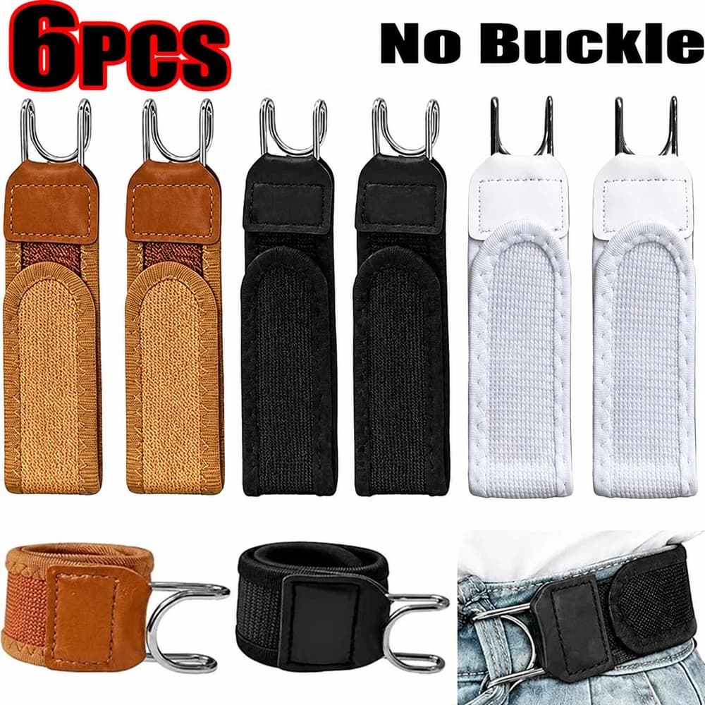 Newest Adjustable Buckleless Belt Hook Elastic Pant Waist Metal Buckle-Free Waist Belt For Men's Gift Casual Belt With No Buckle