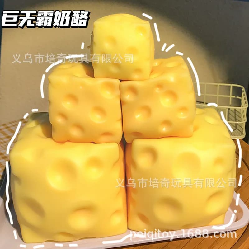 Blocco di Formaggio Gigante Morbido a Lenta Risalita, Giocattolo Antistress Realistico Super Grande per Bambini e Adulti, Carino per Alleviare l'Ansia e la Decompressione