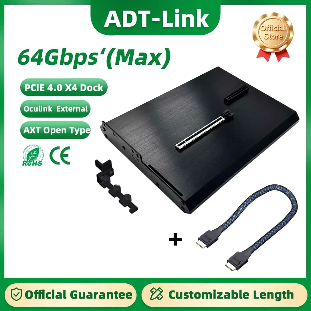 ADT-Link PCIe4.0X4 64Gbps F9G OCuLink Interfaccia Docking station per scheda grafica esterna Tipo ATX Open Dock per interfaccia M.2 NVMe