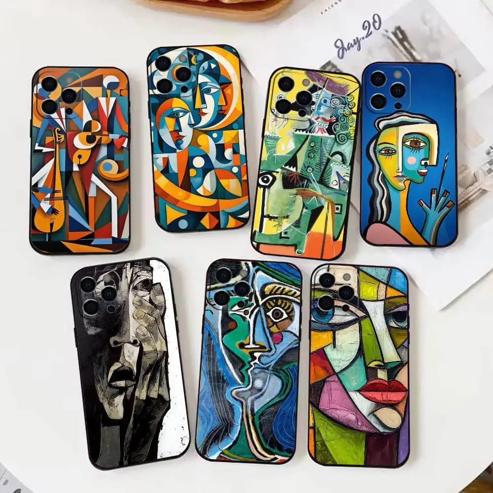 Picasso Arte astratta Pittura Custodia per telefono in silicone morbido per IPhone 17 16 15 14 13 12 11 X XR Plus Pro Max Plus