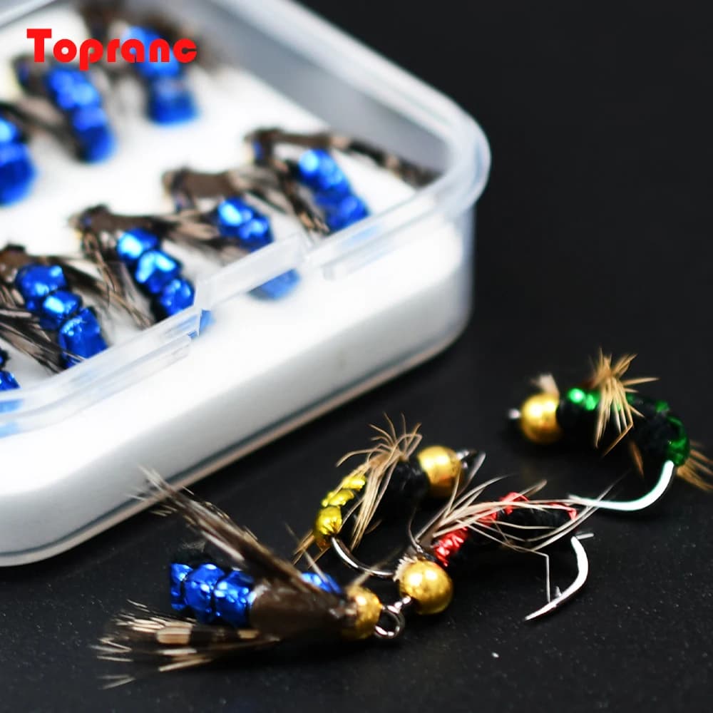 Topranc Set of dry fly fishing baits, 10 pieces/box, equipment included mosquito flies, baits and hooks for artificial baits