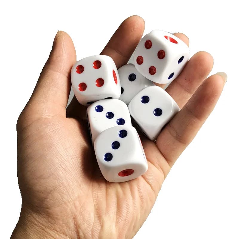6 pezzi/set dadi grandi e arrotondati da 25 mm adatti per dadi da gioco Mahjong Old Man