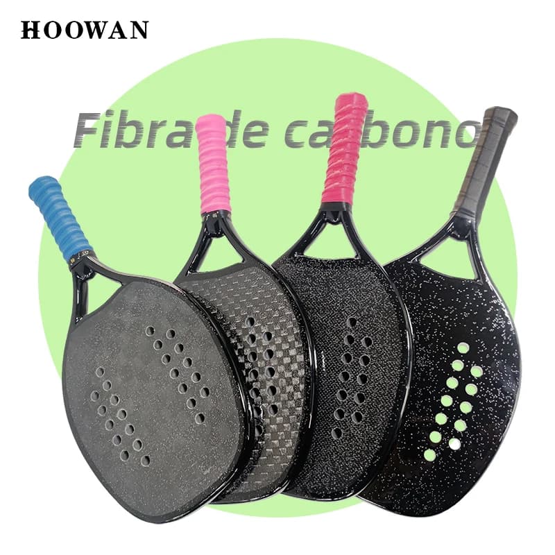 HOOWAN Blackshark 3K 12K 18K Carbon Fiber Tennis professional paddle face ruvida soft racket EVA Core Beach Tennis