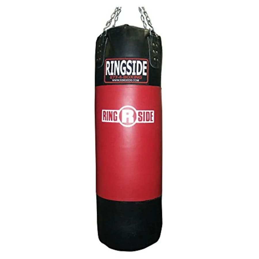 Sacco da Boxe Pesante in Pelle Morbida Nera, Resistente e Ammortizzante per Allenamento in Palestra, Pugilato e Kickboxing