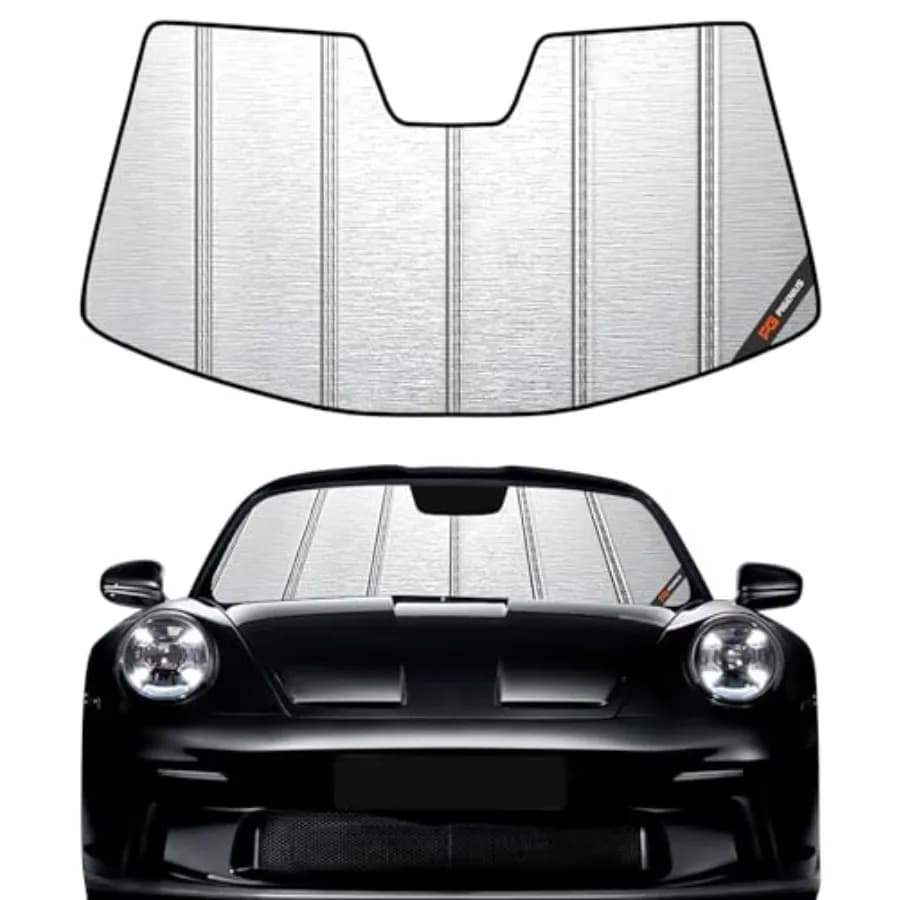Parasole per Parabrezza Porsche 911 992 Gen 2020-2026 Finitura Argento Metallizzato