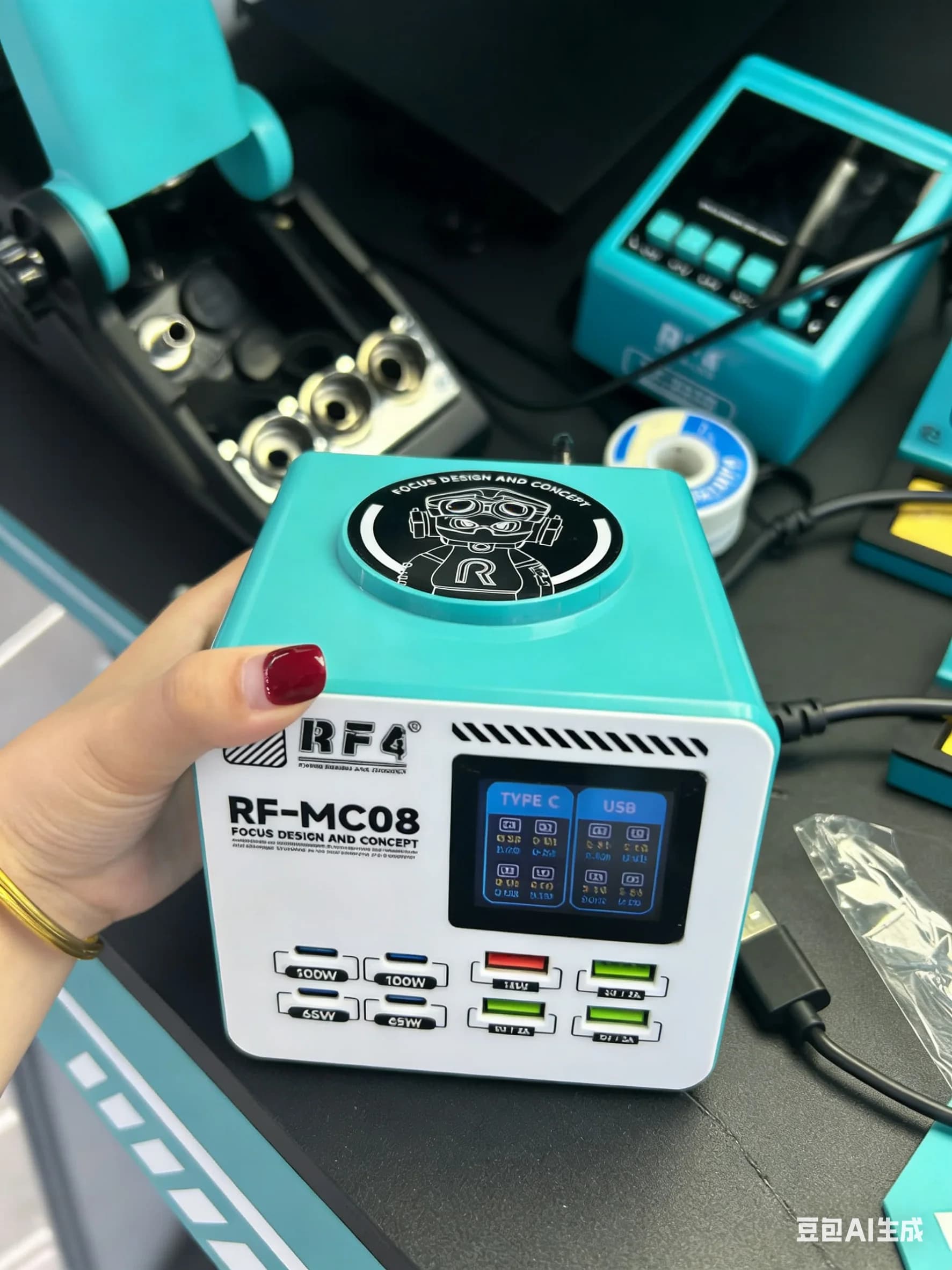 RF4 multi-port charger supports multiple fast charging protocols and is suitable for smart fast charging of mobile phones,