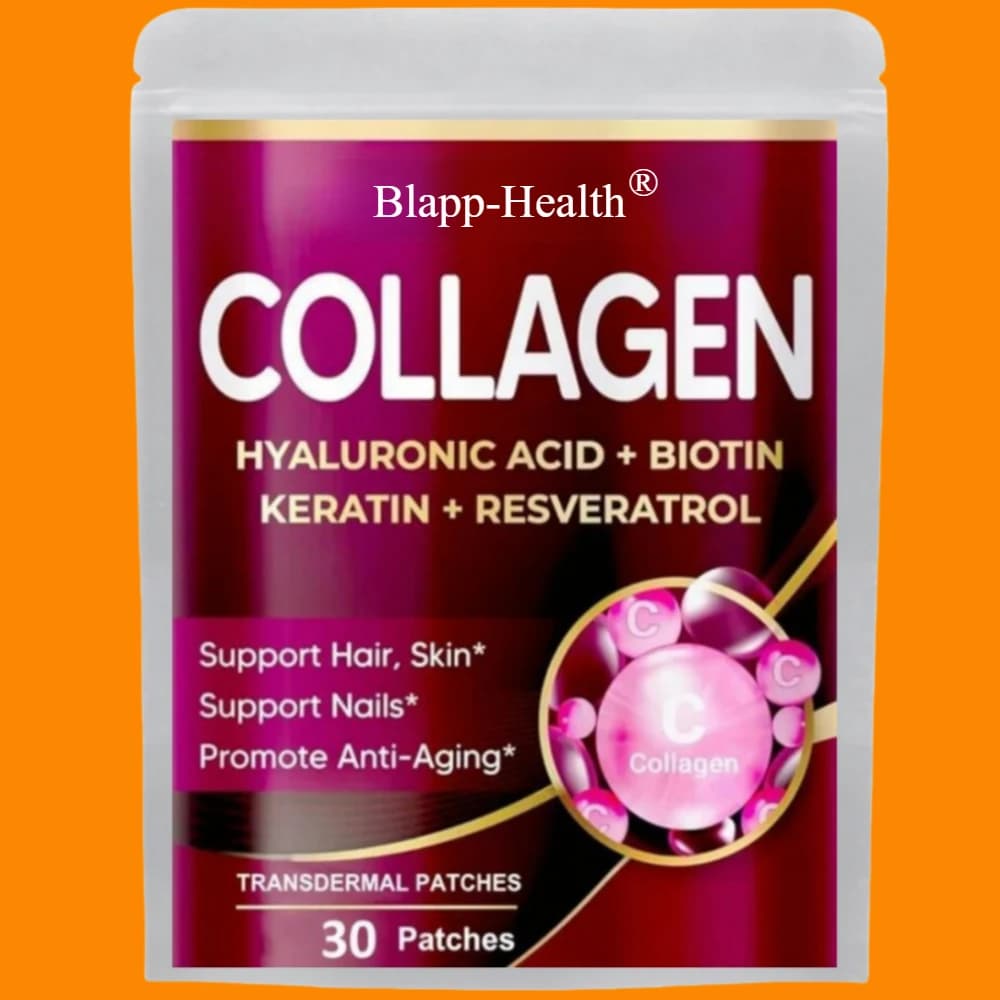 Sea collagen transdermal patches with biotin, resveratrol hair skin, skin anti-aging 30 patches