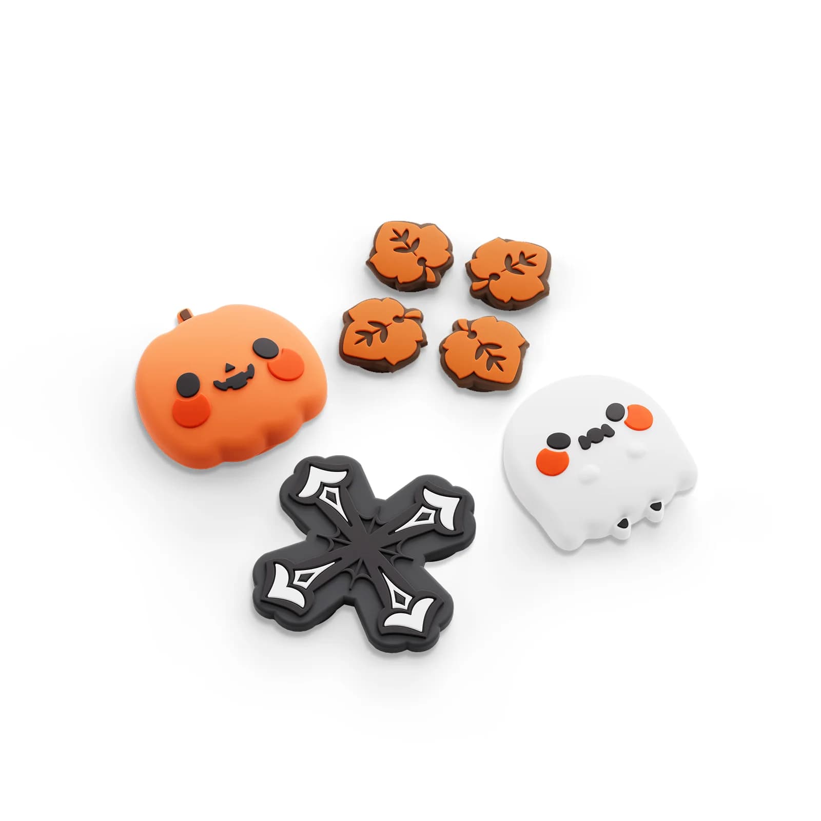 GeekShare Pumpkins and Ghosts D-Pad Button Caps Silicone Thumb Grips Set, ABXY Key Buttons Sticker Joystick Cover for Switch 2,