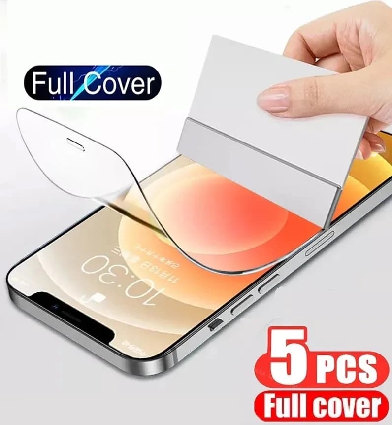 Pellicola idrogel 5 pezzi per iPhone 15 14 13 12 11 Pro Max Plus 12 13 Mini XR X XS pellicola salvaschermo a copertura totale