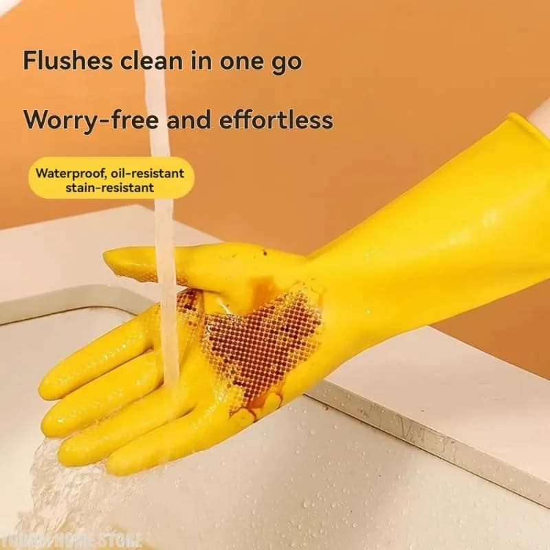 Top Quality Latex Glove Rubber Household Kitchen Thickened Acid and Alkali Resistant Latex Gloves Wholesale Dishwashing Laundry