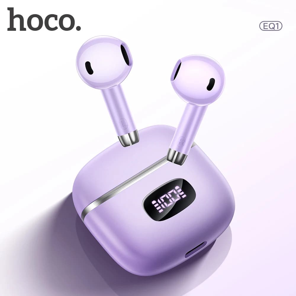 HOCO EQ1 Auricolare Bluetooth 5.3 Display digitale a LED Custodia di ricarica Touch Control Musica Auricolari wireless Cuffie sportive