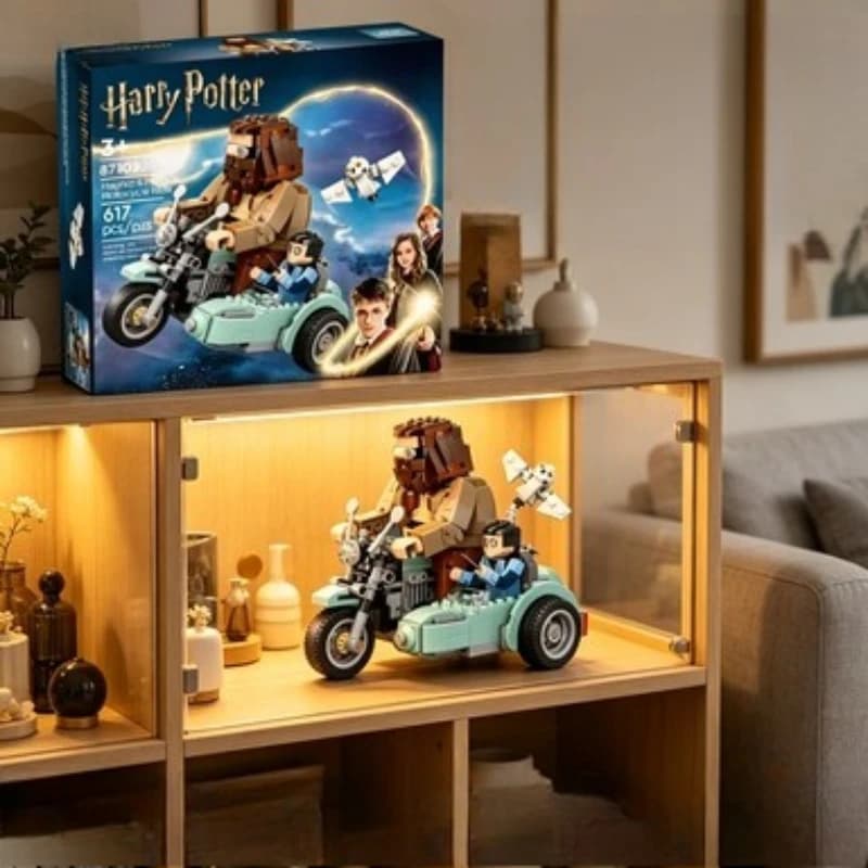 Bandai 76443 Blocchi da costruzione Moto di Hagrid e Harry, Articoli per feste di compleanno, Gadget per feste per bambini, Per i fan, compatibili con i mattoncini LEGO