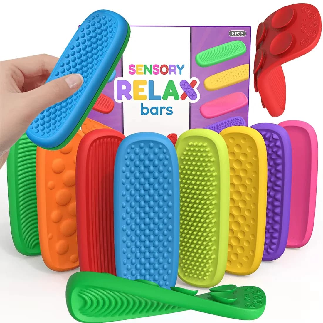 Striscia Sensoriale in Silicone, Giocattolo Antistress per Bambini e Adulti, Allevia Ansia e Stress, Gioco Sensoriale da Scrivania