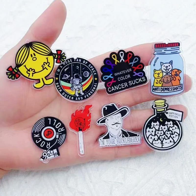 10pcs Halloween cartoon character charm creative acrylic pendant keychain necklace jewelry DIY ornaments hanging accessories